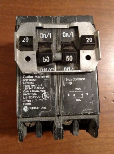 BQ220250 CUTLER HAMMER EATON 2 POLE 20 AND 50 IN A COMBINATION BREAKER