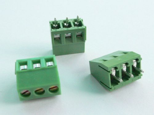 5x 3-pin 5mm pitch pcb mount screw terminal block - usa seller - free shipping for sale