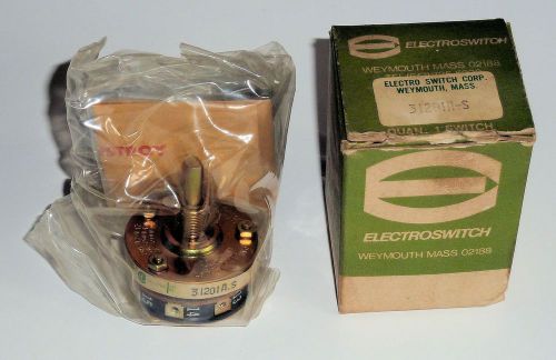 Electroswitch series 31 rotary switch 31201a 10a-125v nos 8 contacts 1 gang for sale