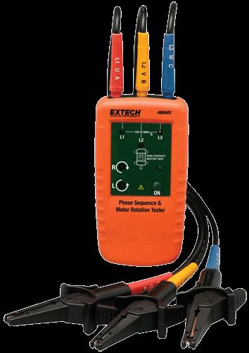 Extech 480403 phase sequence/motor rotation tester for sale