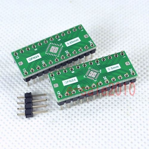 2pcs QFN24 0.65mm 0.5mm to DIP24 pin PCB board Adapter for 5*5 4*4 IC test E24