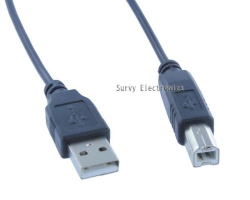 2Pcs 5ft USB2.0 A Male to B Male Printer Scanner Cable Black(U2A1-B1-10-2PK) New