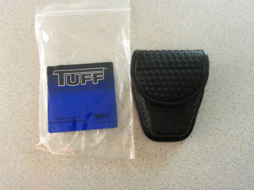 TUFF SINGLE HANDCUFF CASE BLACK BASKET WEAVE WILL FIT UP TO 2 1/2&#034; BELT