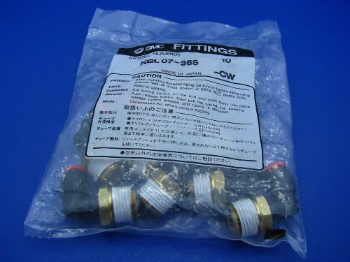 Smc male elbow fittings - lot of 10  kql07-36s new for sale