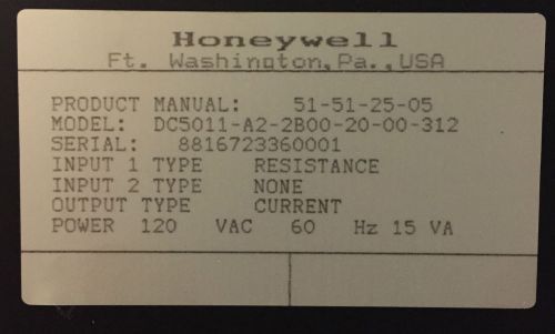 Honeywell UDC 5000 Universal Digital Controller