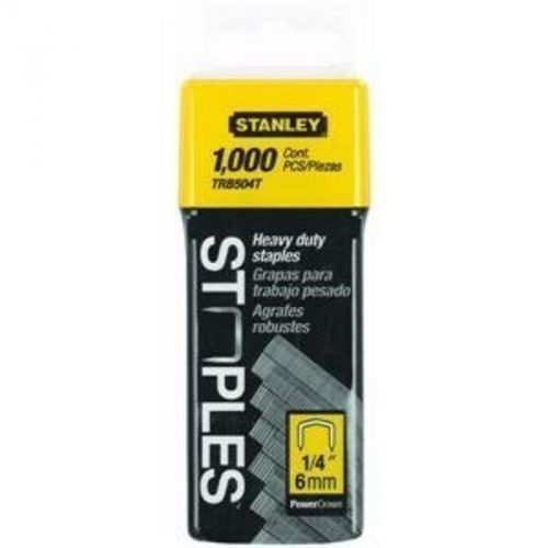 1/4&#034; Heavy Duty Power Crown Staples, Pack Of 1000 Stanley Staples TRB504T