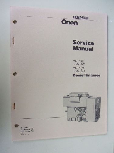 Onan DJB-DJC Series Diesel Service Manual NOS Generator Genset Refer Welder