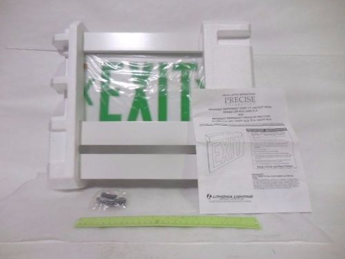 LITHONIA LIGHTING Emergency Green EXIT Sign Double Arrow, Recessed, P/N 282486