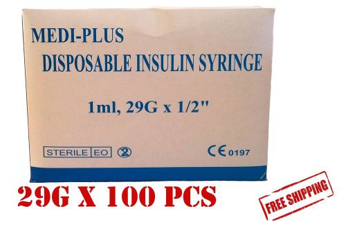 Package of 100 *  Disposable 29GX1/2 Syringes with a needle EXP DATE: 03.20 NEW!