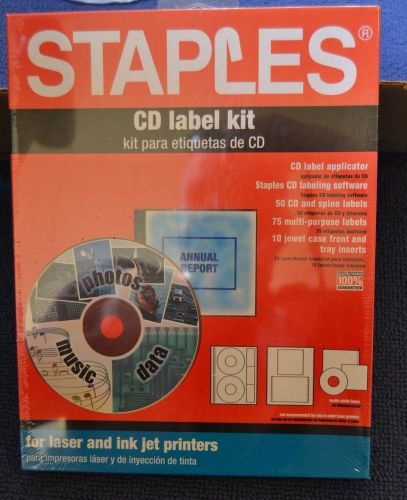 STAPLES CD LABEL KIT FOR LASER &amp; INK JET, WINDOWS 95, 98, NT, 2000,ME &amp; XP, NEW!