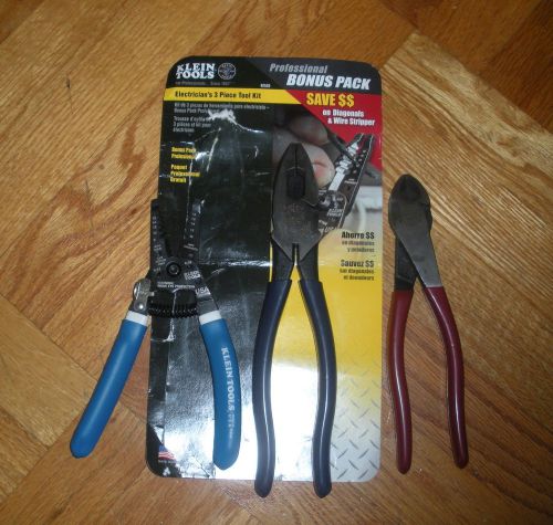Klein tools 3-piece electrician&#039;s tool kit for sale