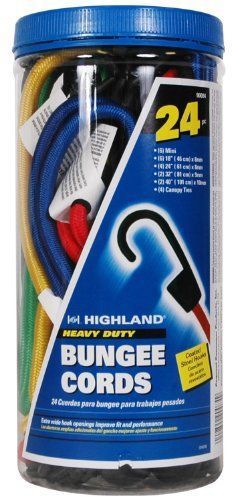 Bungee cords highland assortment jar 24 piece extra wide hook opening tool new for sale