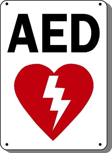 Aed sign - 10&#034; x 14&#034; osha safety sign for sale