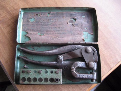 VINTAGE WHITNEY METAL TOOL CO. PUNCH No.5 Jr.w/CASE ACCESSORIES-ROCKFORD IL