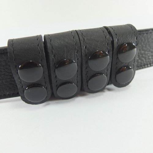 NP 4 Army Police Duty Belt Keepers Synthetic Leather Webbing Snaps Fit 2&#034; Belts