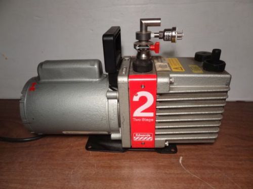 Edwards e2m2 dual stage vacuum pump w/ ge 5kc37nn470gx 1/3 hp motor for sale