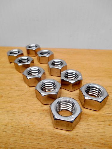 LOT OF 10 FIN 1/2-13 STAINLESS 316SS HEX NUT, NEW