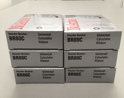 6 Pack Nukote BR80C Black/Red Universal Calculator Ribbons