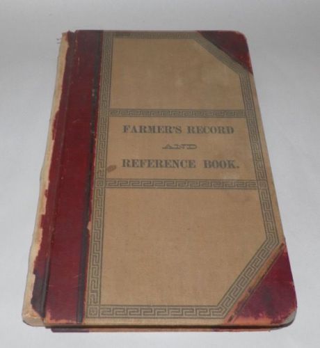 BLANK Antique 1896 THE FARMER&#039;S RECORD &amp; REFERENCE BOOK Ledger