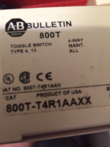 ALLEN BRADLEY 800T-T4R1AAXX TOGGLE SWITCH 4 WAY MAINTAINED SERIES T NIB