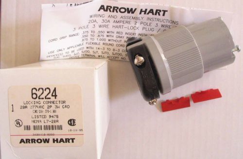 Arrow Hart 20A 277V Locking Connectors 6224 USA (Lot of 10) #61s