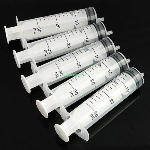 5x nutrient measuring 30ml plastic disposable syringe for hydroponics pet feeder for sale