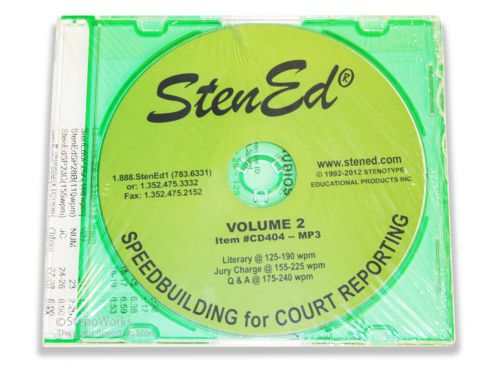 Stened speedbuilding for court reporting, volume 2 cd only for sale