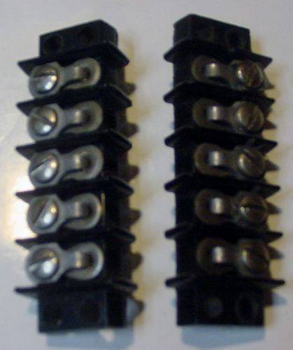 2 vintage  small jones 2 barrier 5 screw feed thru terminal strips. 2-1/2” l for sale