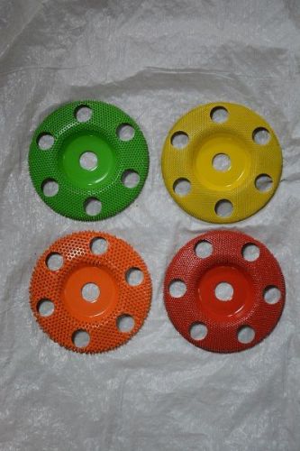 10% discount saburr-tooth set of 4 sanding discs w/holes 5/8 bore 4&#034; diameter for sale