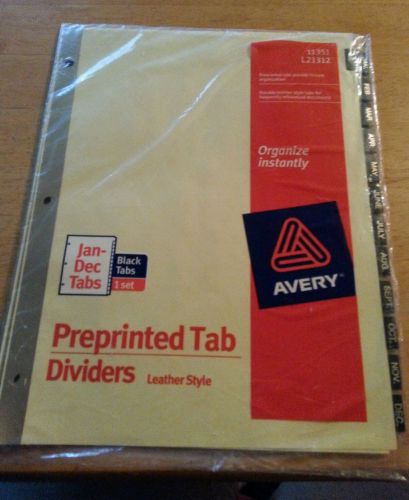 AVERY Preprinted Tab Dividers Leather Style(jan-dec)