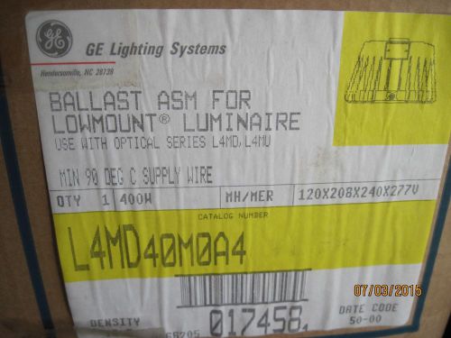 GE L4MD40MOA4 400 WATT BALLAST ASSEMBLY LOW MOUNT MH/MER