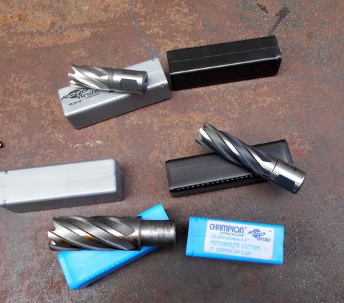 Metric annular cutters 18mm, 19mm, &amp; 25mm - 3 per bid- champion roto brute for sale