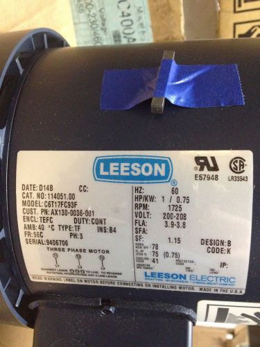 Leeson C6T17FC93F 60HZ 1725 RPM 200-208 VOLT 3 PHASE
