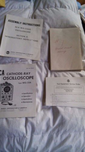 Rca wo-33a cathode-ray oscilloscope manual and assembly instructions complete for sale