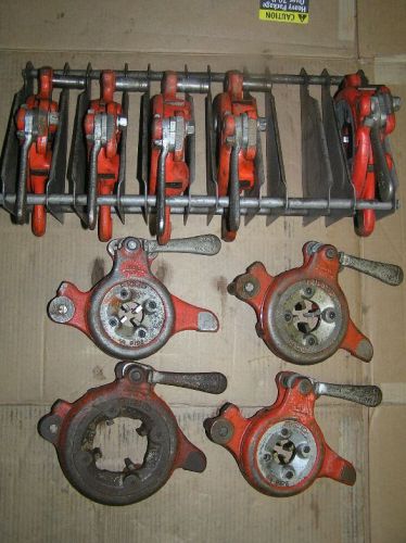 Ridgid 500 &amp; 500a 1/4&#034;-2&#034;  9 total die heads with holder for sale