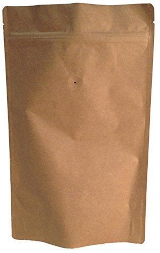 Stockbagdepot High Barrier Kraft Coffee Bags Pouches w/ Valve 16oz (25)