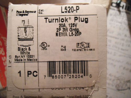 Pass &amp; Seymour Legrand L520-P Turnlok Connector Plug 20A 125V - NEW