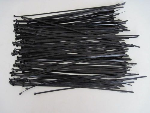 LOT of 100 THOMAS &amp; BETTS 14.5&#034; BLACK NYLON WIRE CABLE ZIP TIES Made in USA