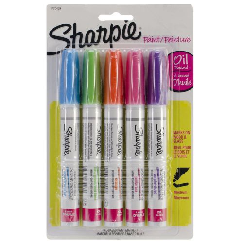 Sharpie oil-based medium point paint markers 5 fashion colored markers (17704... for sale