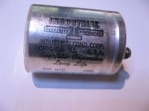 Electrolytic Capacitor 200uF 9uF 200VDC Industrial Condenser 2 Section NOS Qty 1