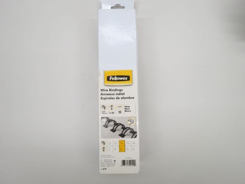 Fellowes Wire Bindings 3/8&#034; Diameter 80 Sheet Capacity White 25/Pack 52542