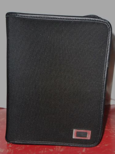 Franklin Covey Black Fabric w/ Leather Business Planner Agenda 6 Ring Cover Zip