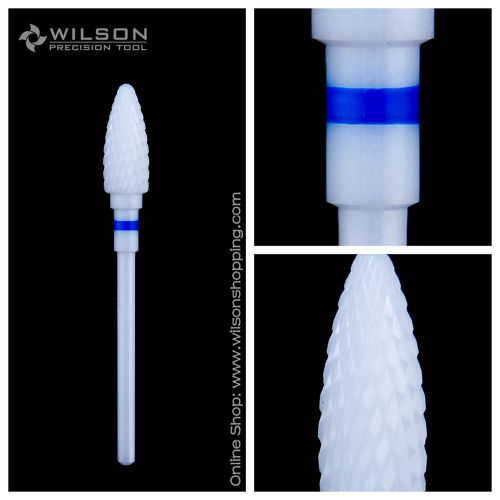 Bullet Shape - White Zirconia Solid Ceramic Dental Lab Burs - Medium(M)