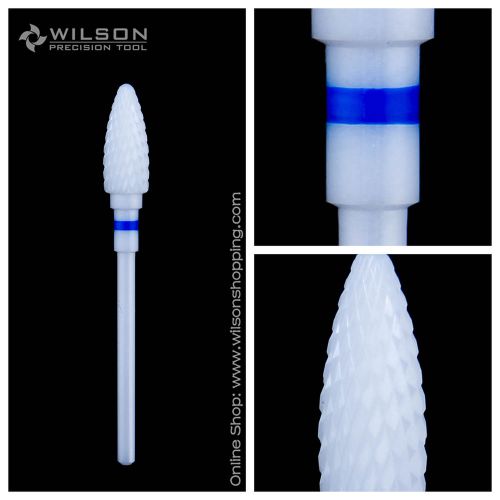 Bullet Shape - White Zirconia Solid Ceramic Dental Lab Burs - Medium(M)