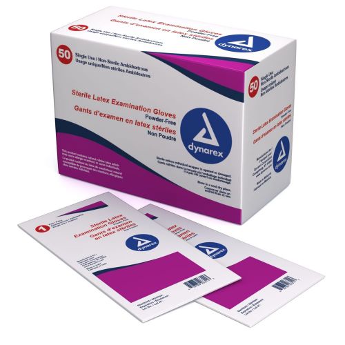 Sterile Latex Exam Gloves P.F. (Pairs) Small (4 Pairs) by Dynarex # 2451