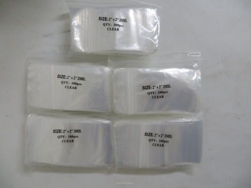 Beadaholique 500 Zipper Poly Bag Resealable Plastic Shipping Bags 2&#034;x 2&#034;