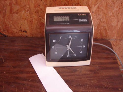 Amano EX6000N Time Clock recorder In And Out Time card printer NO Key!