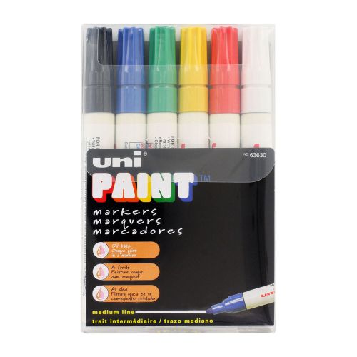 &#034;Sanford uni-Paint Uni-Paint Marker, Medium Point, Assorted, 6/set&#034;
