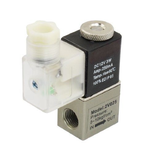 DC 12V 250mA 3W 2 Position 2 Way Air Pneumatic Electromagnetic Solenoid Valve