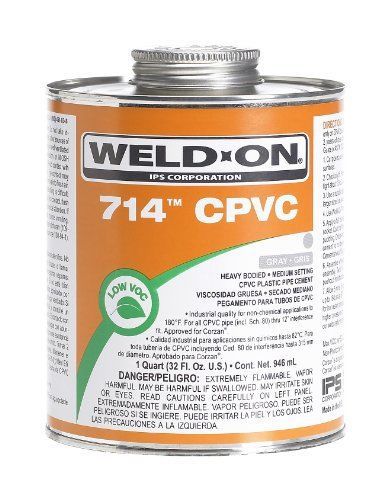 Weld-On 10131 Gray 714 Heavy-Bodied CPVC Professional Industrial-Grade Cement  M